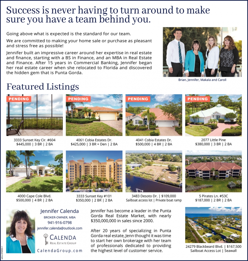 Featured Listings, Calenda Real Estate Group