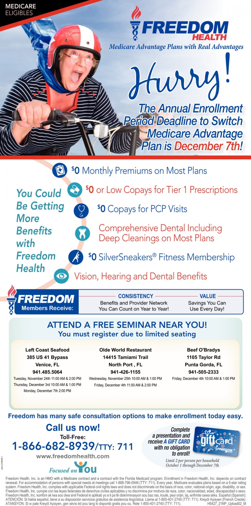 Attend a Free Seminar Near Your, Freedom Health Seminars (December 4